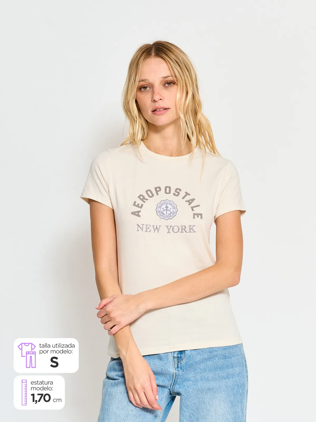 POLERA MANGA CORTA ALGODÓN MUJER AEROPOSTALE KYLIE - 1