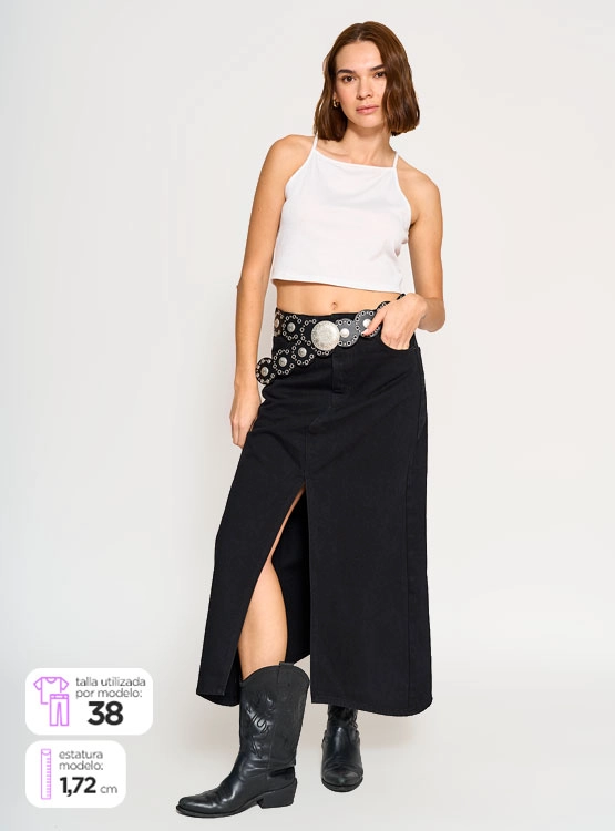 AEROPOSTALE FALDA LARGA ALGODÓN MUJER AEROPOSTALE DENIM