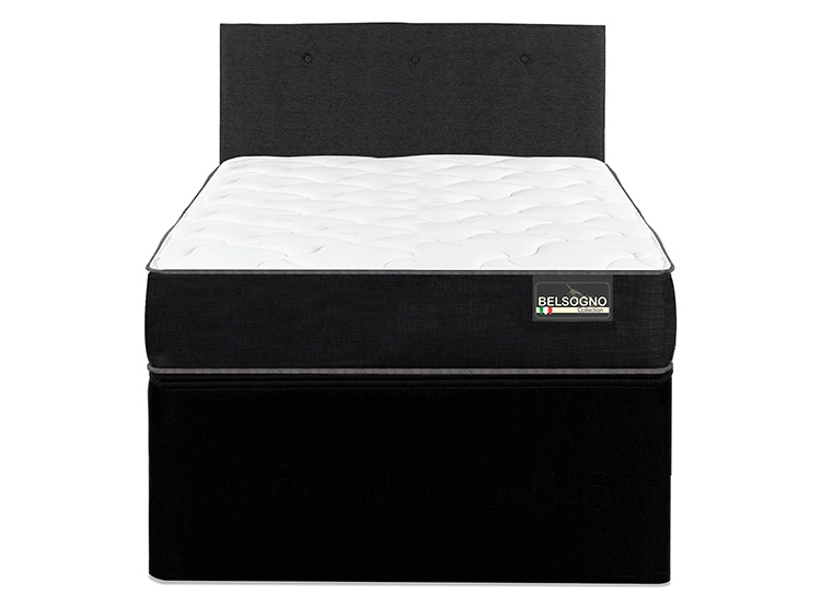 DIVAN CAMA BELSOGNO ONE BLACK 1 PLAZA + RESPALDO - 1