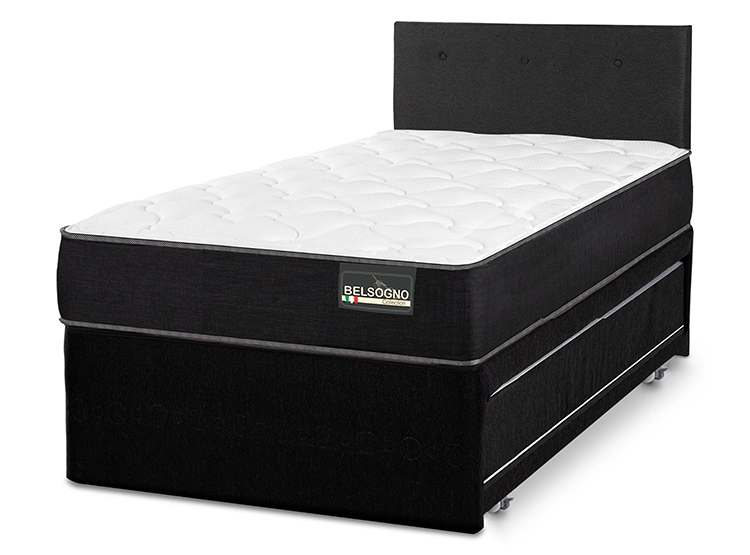 DIVAN CAMA BELSOGNO ONE BLACK 1 PLAZA + RESPALDO - 2