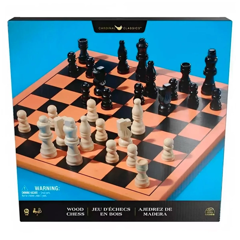 JUEGO FAMILIAR AJEDREZ DE MADERA - 1