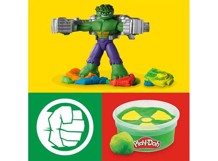 MASAS Y PLASTILINAS PLAY DOH MARVEL HULK APLASTA Y MOLDEA - 12