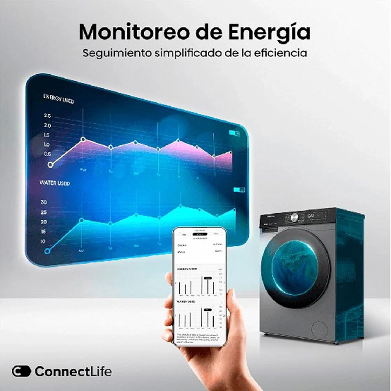 LAVADORA SECADORA HISENSE WD3S1243BT 12KG/8KG GRAFITO - 7