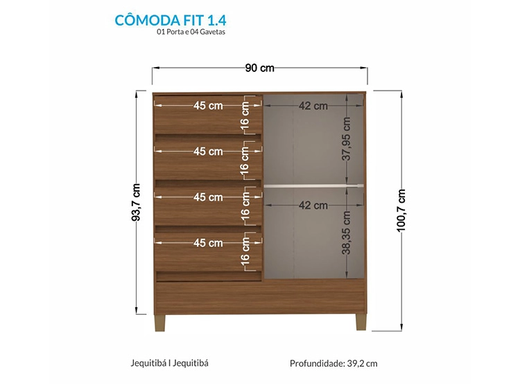 CÓMODA ALTAVISION FIT 1.4 1P 4C - 4