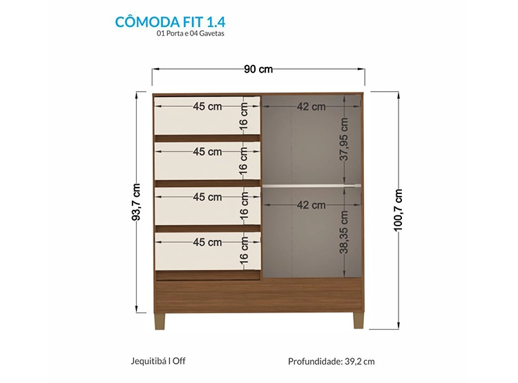 CÓMODA ALTAVISION FIT 1.4 1P 4C - 4