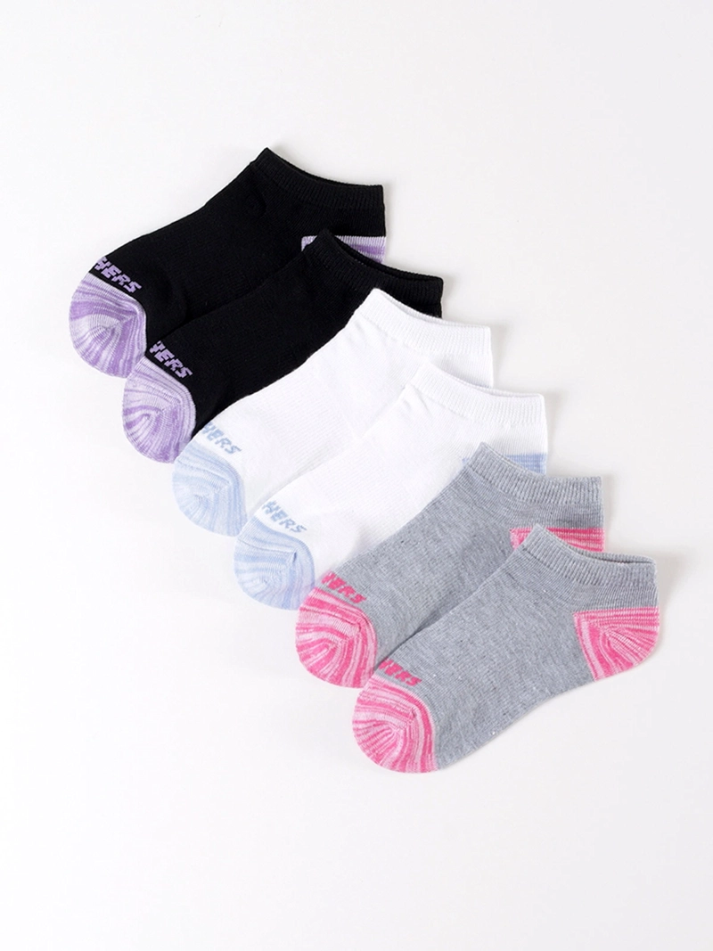 PACK 6 CALCETINES NIÑA SKECHERS MULTICOLOR LOW CUTGREY