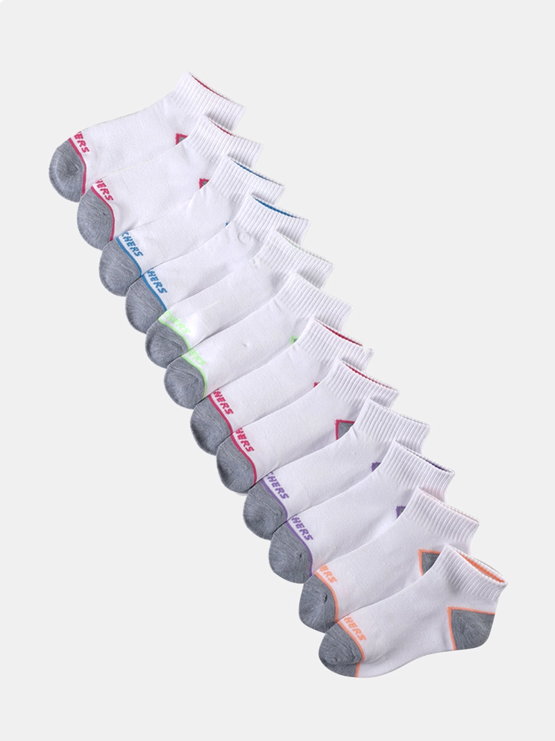 PACK 6 CALCETINES NIÑA SKECHERS MULTICOLOR CREWWHITE