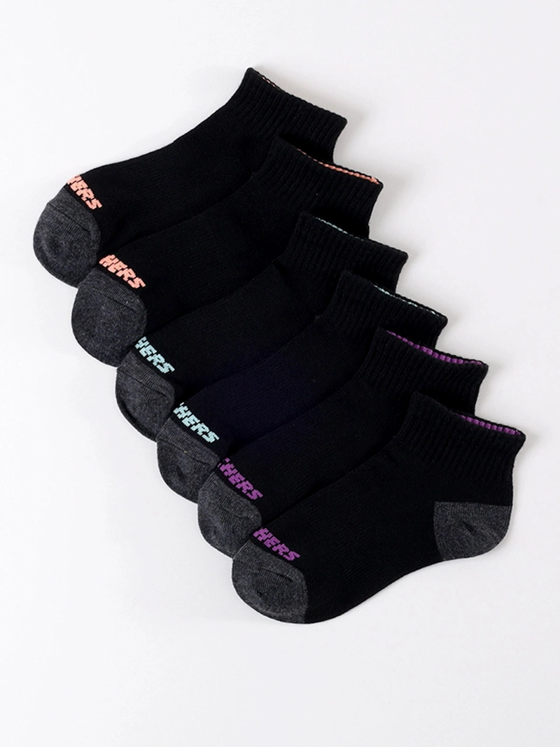PACK 6 CALCETINES NIÑA SKECHERS MULTICOLOR CREWBLACK