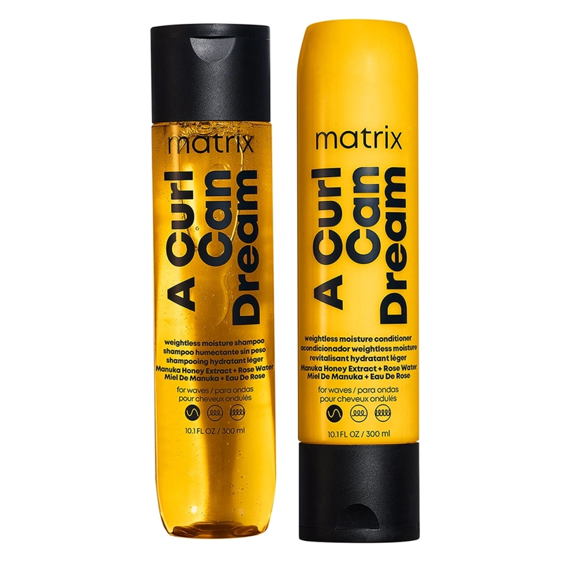 SET SHAMPOO 300ML + ACONDICIONADOR 300ML HIDRATANTE LIGERO CABELLO ONDULADO A CURL CAN DREAM - 1