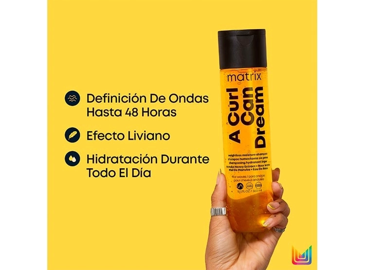 SHAMPOO HIDRATANTE MATRIX A CURL CAN DREAM CABELLO ONDULADO 300 ML - 3