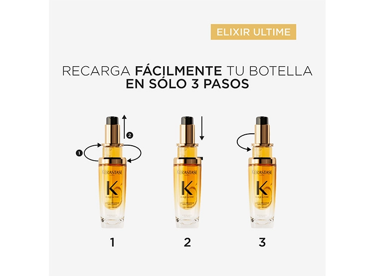 RECARGA ACEITE CAPILAR KÉRASTASE ELIXIR ULTIME L'HUILE ORIGINAL 75 ML  - 3
