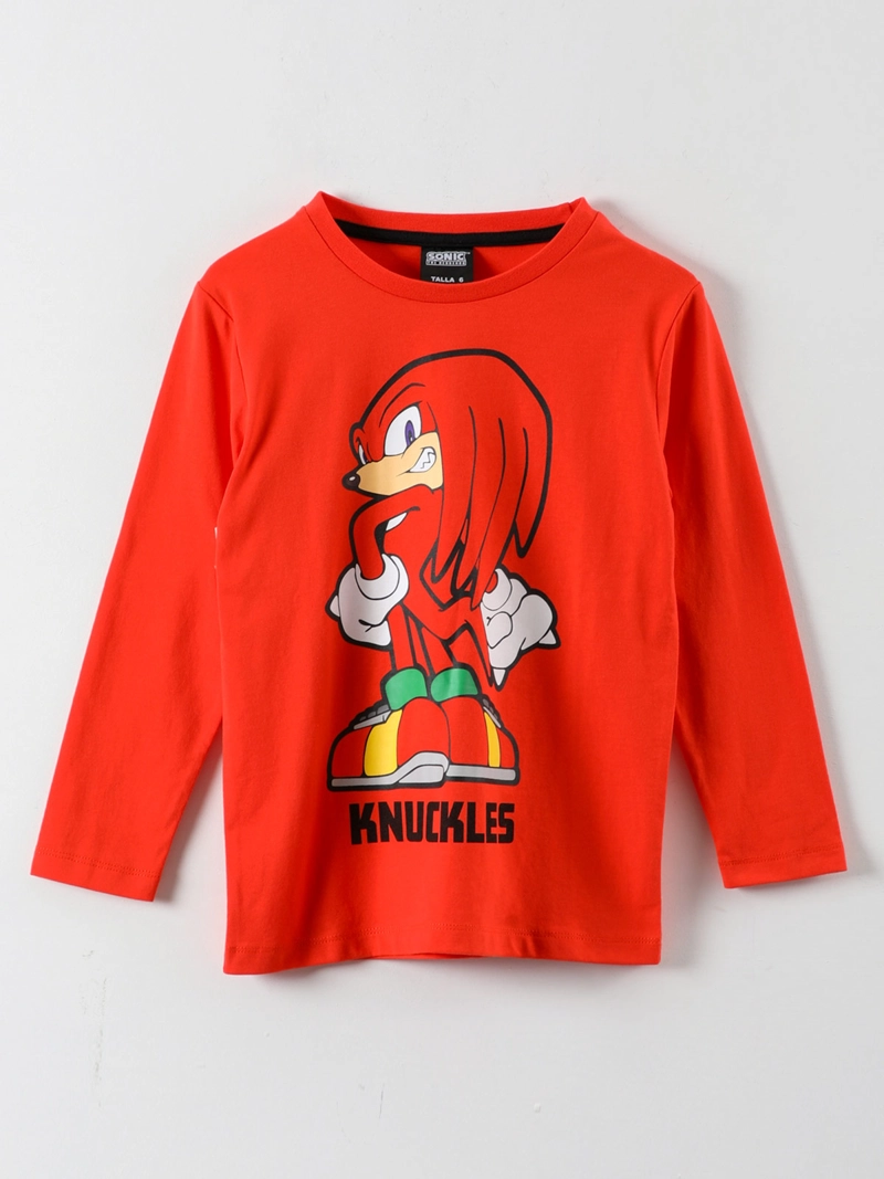 POLERA MANGA LARGA ALGODÓN NIÑO SONIC