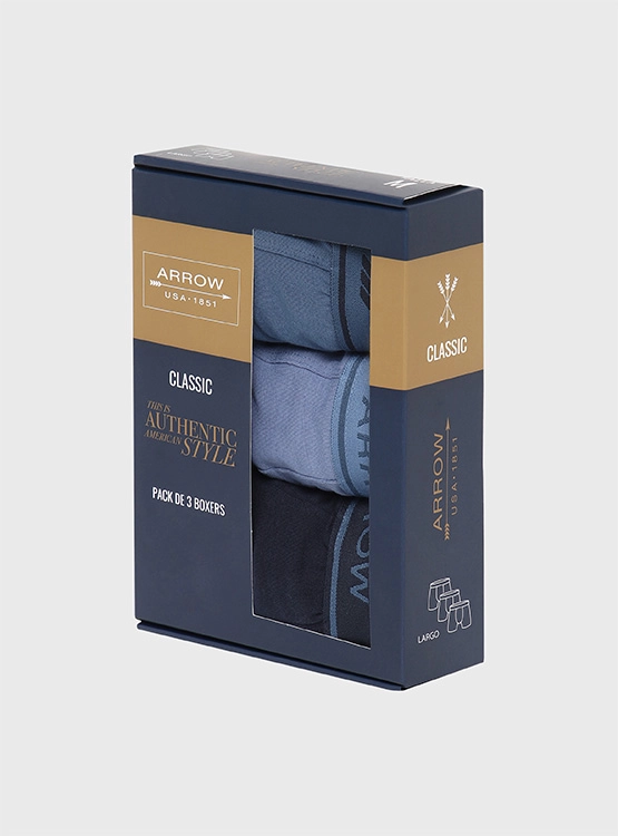 PACK X3 BÓXER ALGODÓN HOMBRE ARROW MULTICOLOR - 5
