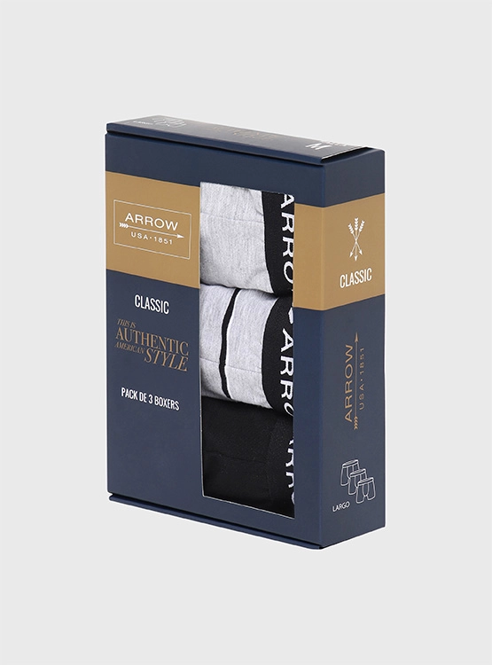 PACK X3 BÓXER ALGODÓN HOMBRE ARROW MULTICOLOR - 5