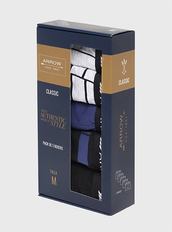 PACK 5 BÓXERS ALGODÓN HOMBRE ARROW MULTICOLOR BOD5015 - 7