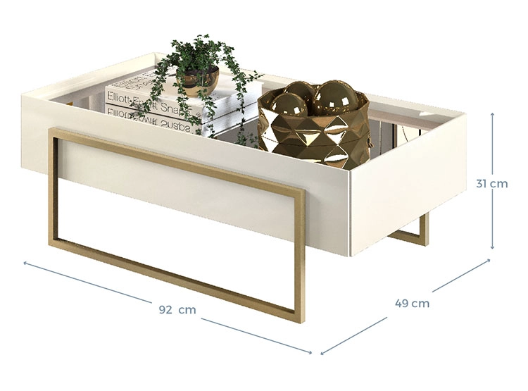 MESA DE CENTRO VEKKA HOME PILAR BLANCO - 3