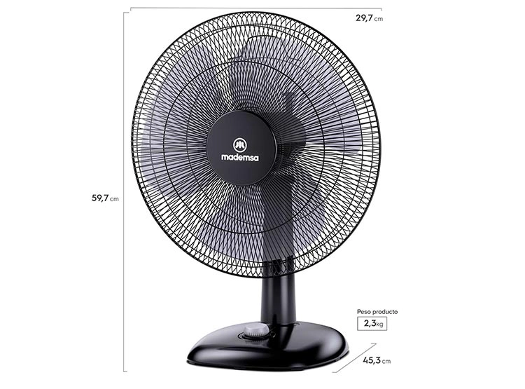 VENTILADOR MADEMSA DFM16 45W NEGRO - 2