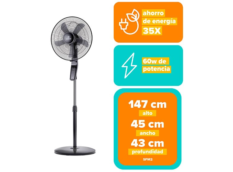 VENTILADOR MADEMSA SFM2 60W NEGRO - 8