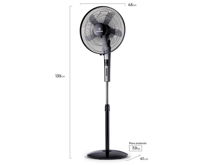 VENTILADOR MADEMSA 2 EN 1 SFM21 55W NEGRO - 2