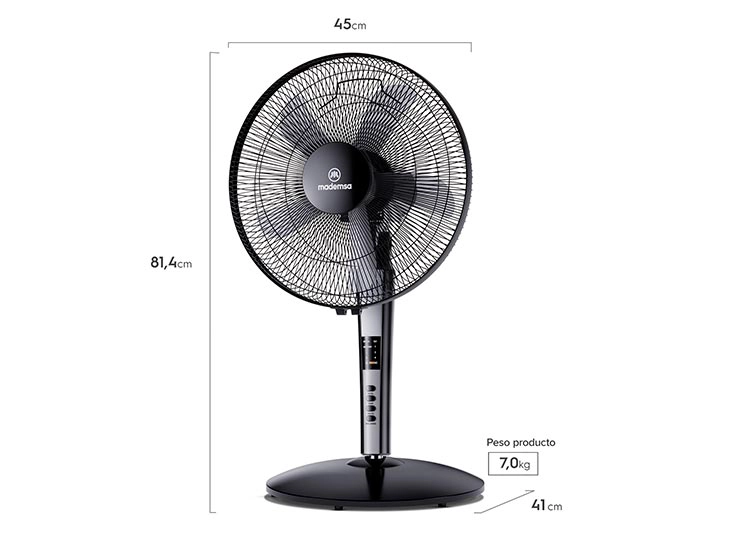 VENTILADOR MADEMSA 2 EN 1 SFM21 55W NEGRO - 3