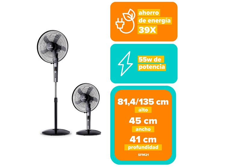 VENTILADOR MADEMSA 2 EN 1 SFM21 55W NEGRO - 10
