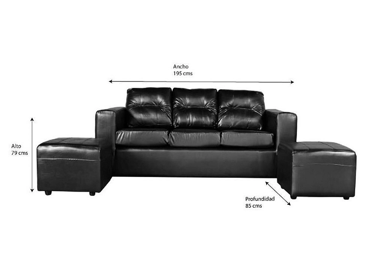 SOFÁ KEA NIZE 3C + 2 POUF - 5
