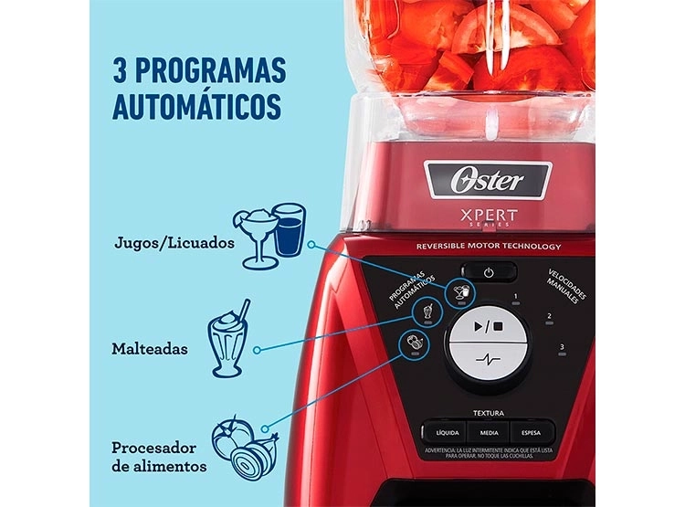 LICUADORA OSTER BLST3BRPG-052 1500W 2 L ROJA  Rojo, foto 3