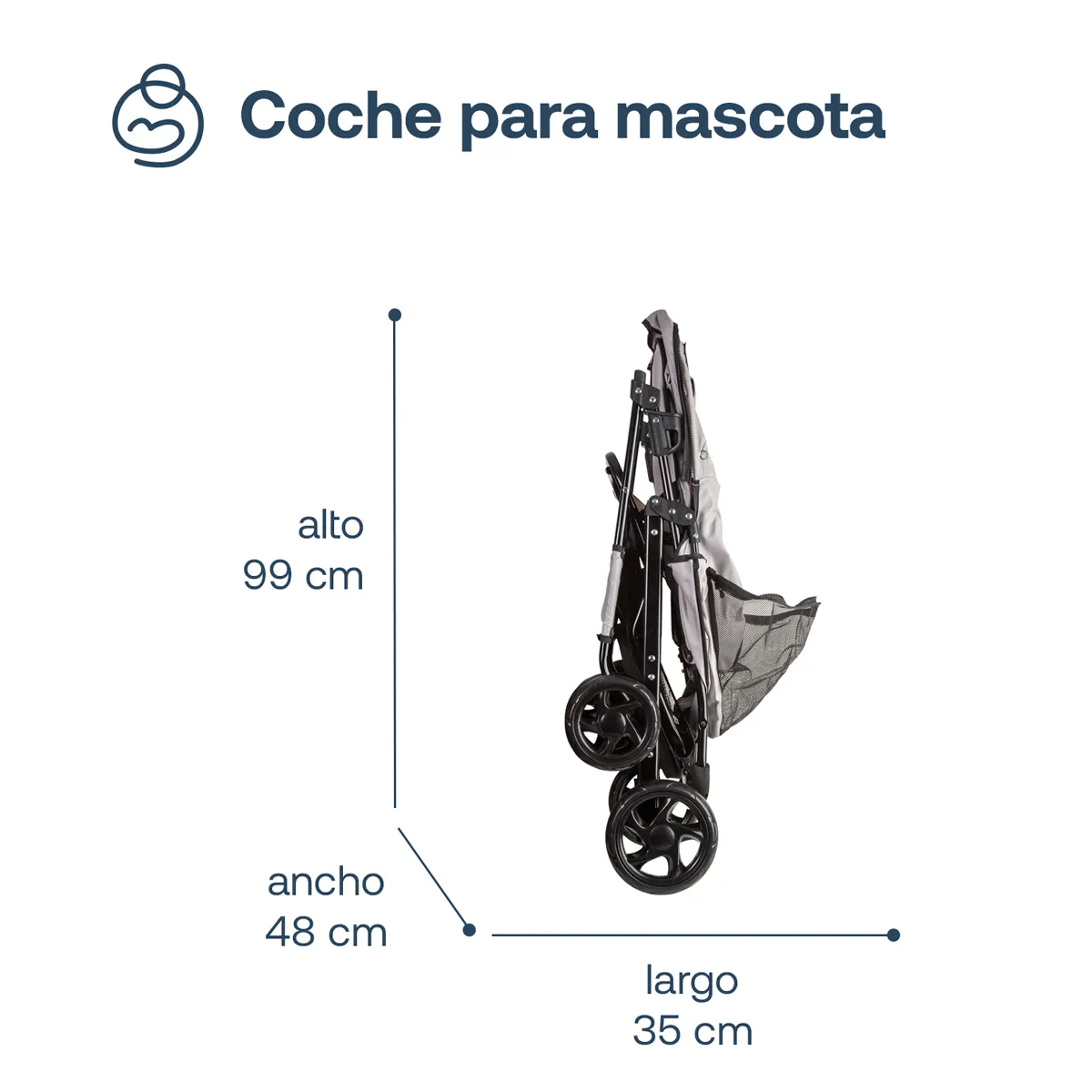 COCHE MASCOTA GRIS BP01 - 6