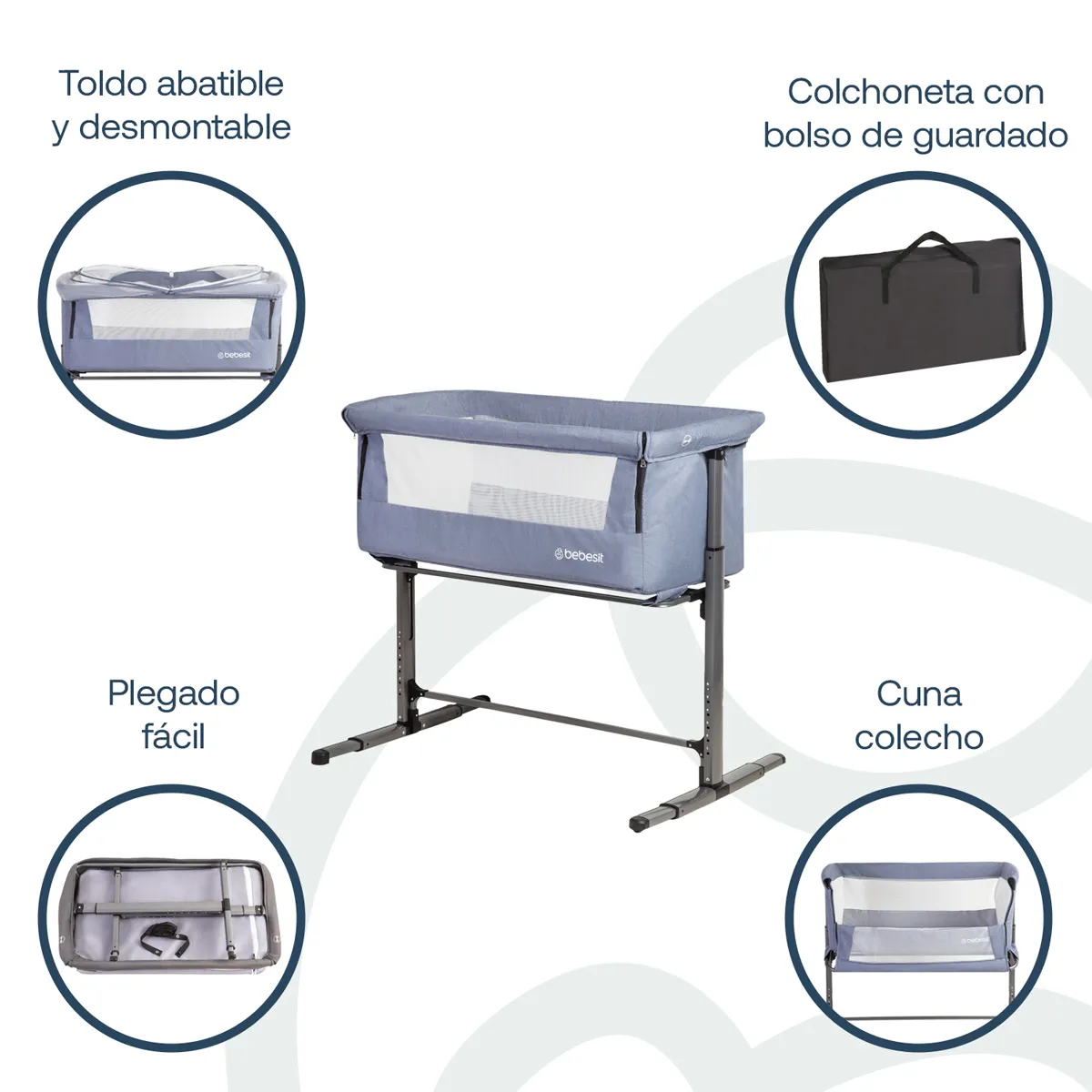 CUNA MYSIDE BEBESIT LX AZUL - 4