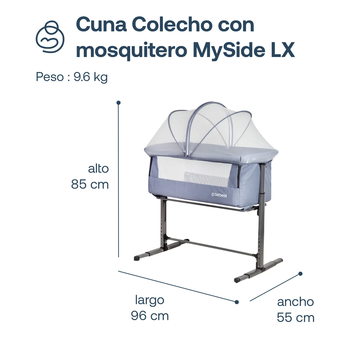 CUNA MYSIDE BEBESIT LX AZUL - 7