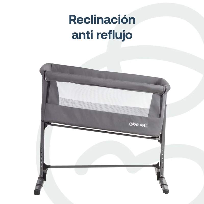 CUNA COLECHO CON MOSQUITERO MYSIDE LX GRIS BEBESIT - 5