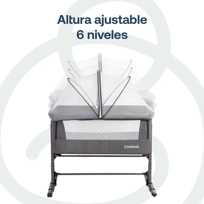 CUNA COLECHO CON MOSQUITERO MYSIDE LX GRIS BEBESIT - 6