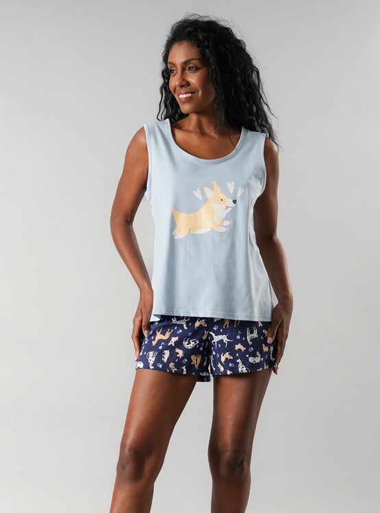 PIJAMA MUJER FLORES SET 2 PIEZAS + CAJA DE REGALO