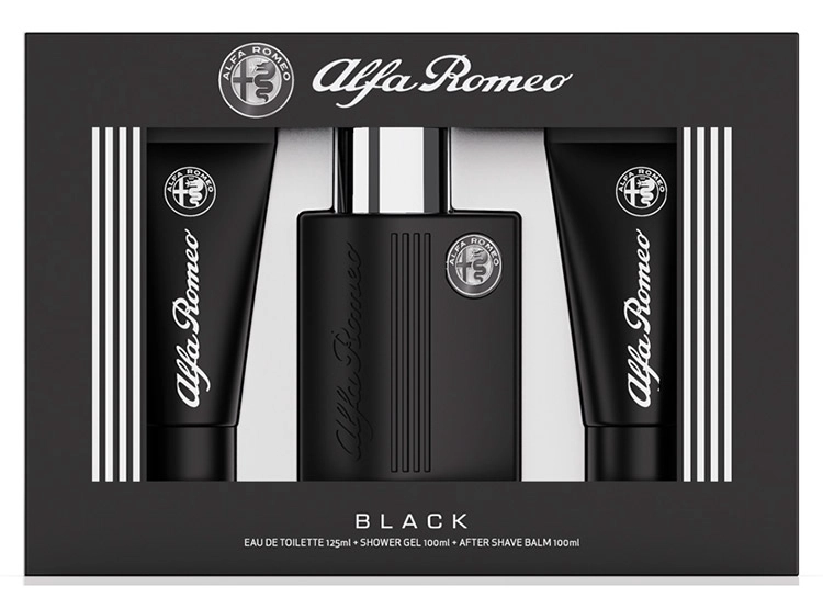 PERFUME ALFA ROMEO BLACK HOMBRE EDT 125 ML + GEL DE DUCHA 100 ML + AFTER SHAVE 100 ML - 1