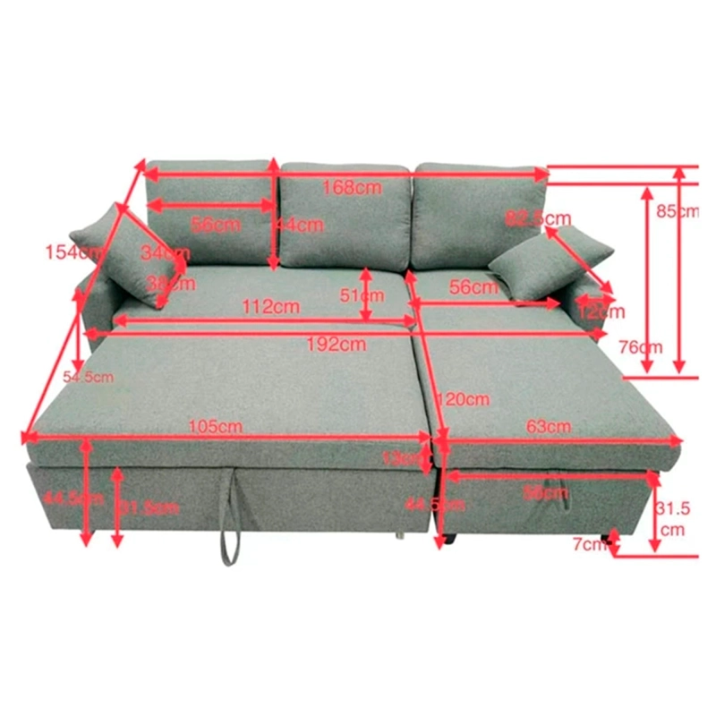 SOFÁ SECCIONAL RIPLEY HOME BAUL 3C GRIS - 13