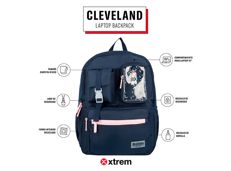MOCHILA NOTEBOOK XTREM CLEVELAND 5XT AZUL 15" - 9