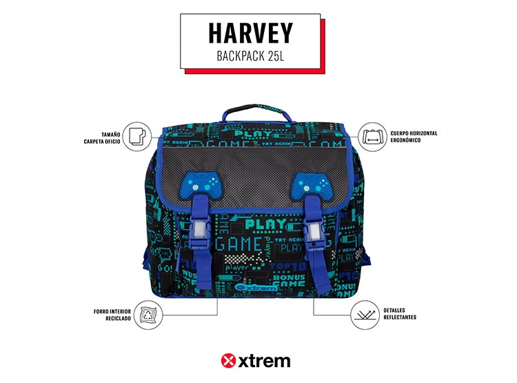 MOCHILA XTREM HARVEY 5XT AZUL  - 6