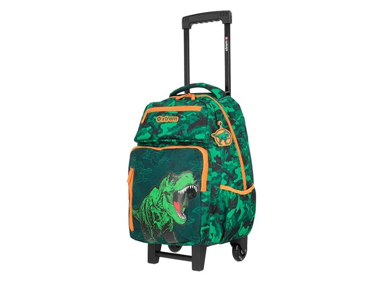 PACK MOCHILA CON RUEDAS XTREM RUN 5XT DINO VERDE