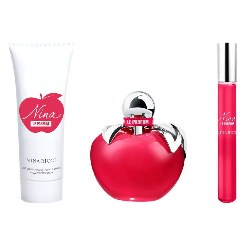 SET PERFUME NINA RICCI NINA MUJER EDP 80 ML + LE PARFUM CREAMY LOCIÓN 75 ML + EDP 10 ML - 2