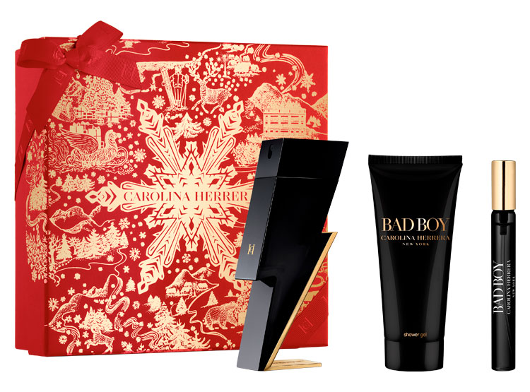 SET PERFUME CAROLINA HERRERA BAD BOY HOMBRE EDT 100 ML + EDT 10 ML + SHOWER GEL 100 ML - 1