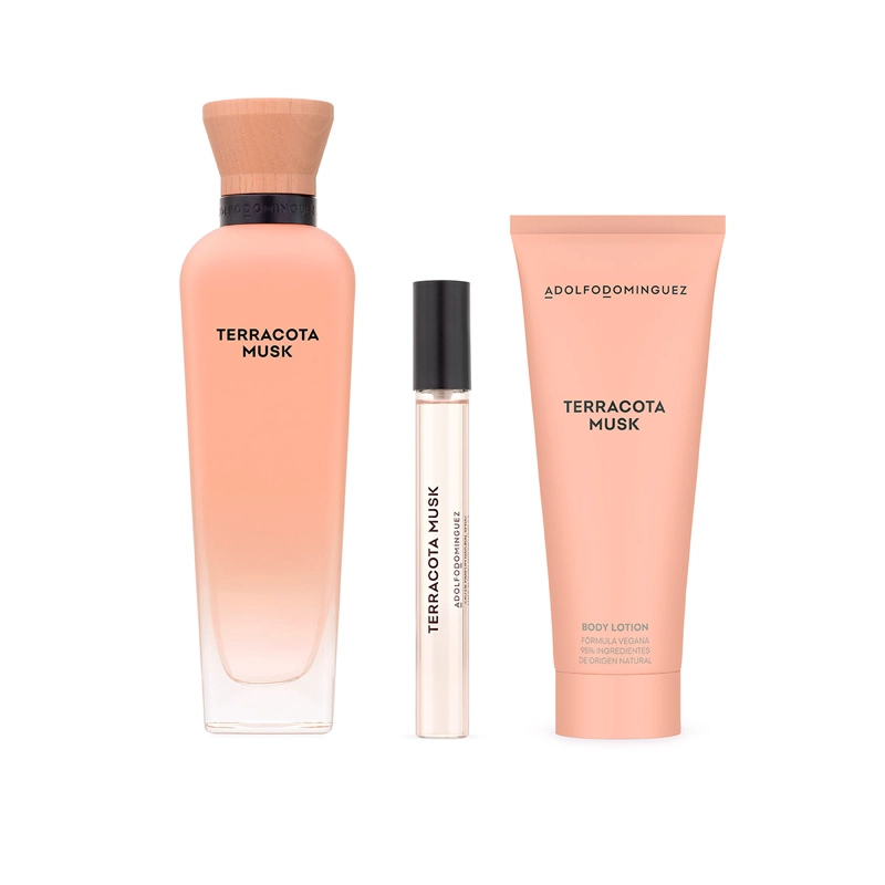 SET PERFUME ADOLFO DOMINGUEZ TERRACOTA MUSK EAU DE PARFUM 120ML + LOCIÓN CORPORAL 75ML + 10ML - 2