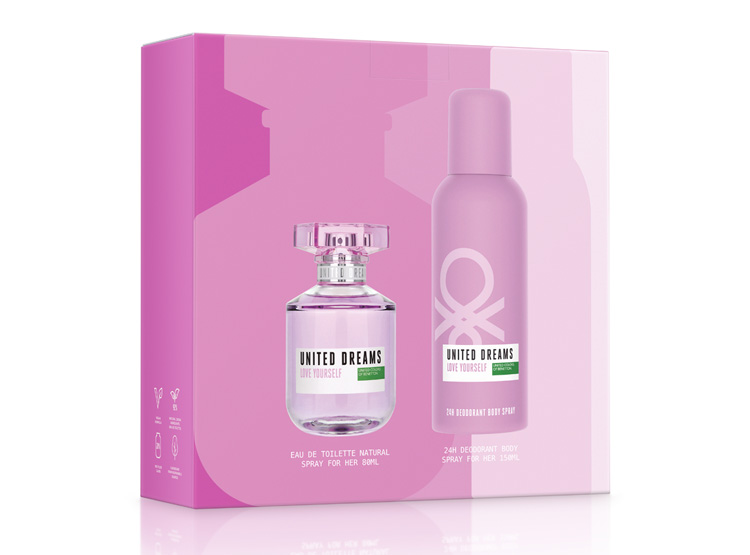 PERFUME BENETTON UNITED DREAMS LOVE YOURSELF MUJER EDT 80 ML + DESODORANTE 150 ML - 3