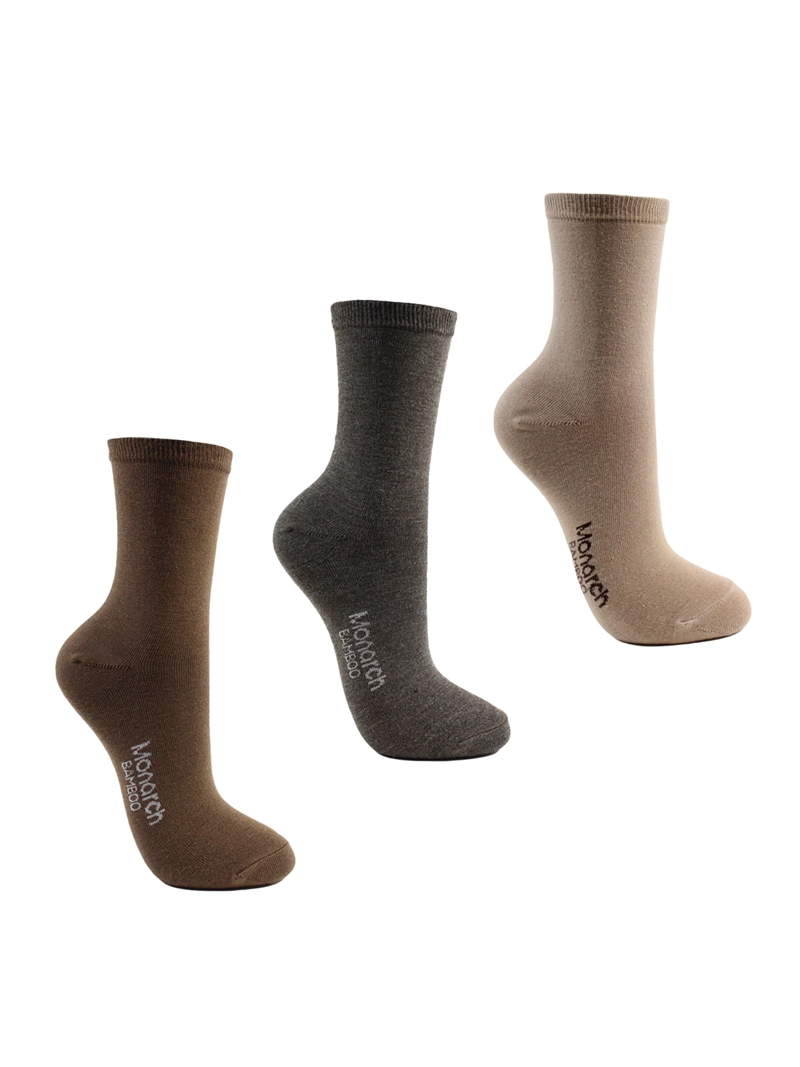 TRIPACK CALCETINES MONARCH BAMBOO LISO