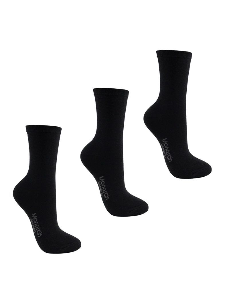 TRIPACK CALCETINES MONARCH BAMBOO LISO - 1