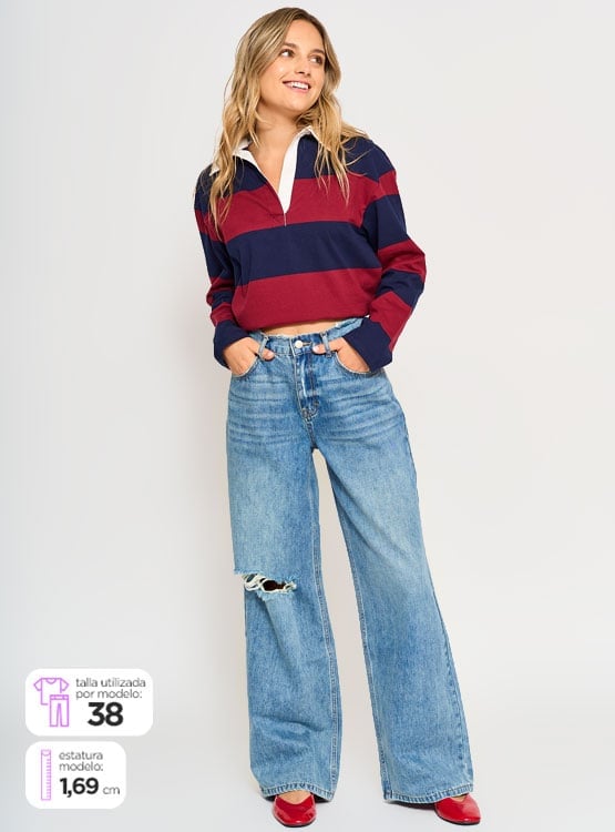 JEANS ALGODÓN MUJER INDEX ROTURAS - 1