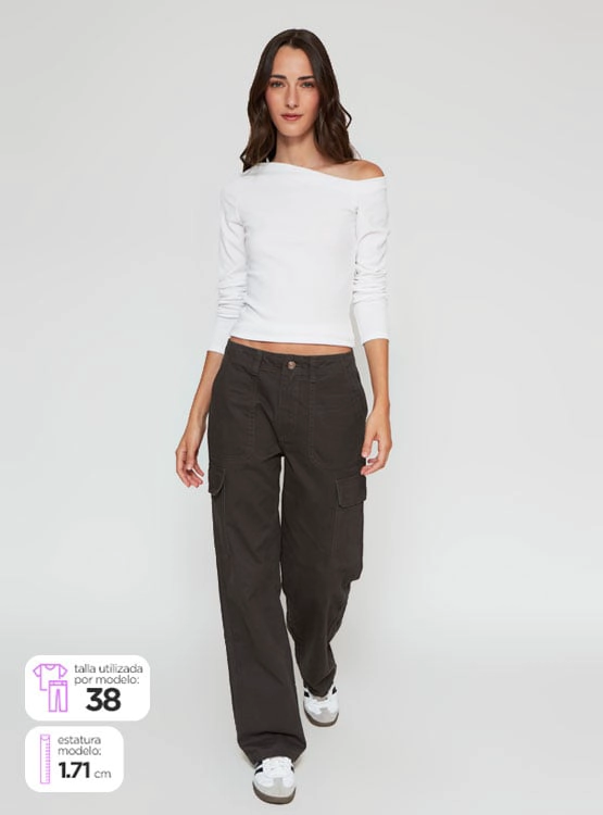 PANTALÓN MUJER INDEX REGULAR CARGO ALGODÓN - 1
