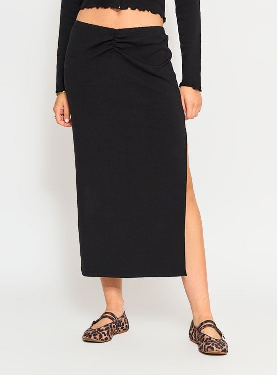 FALDA LARGA MUJER INDEX MIDI FRUNCE - 2