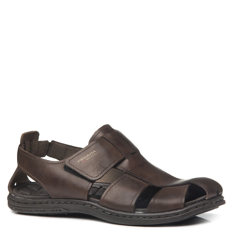 SANDALIAS HOMBRE PEGADA CAFÉ SS25PEG28 CUERO - 1