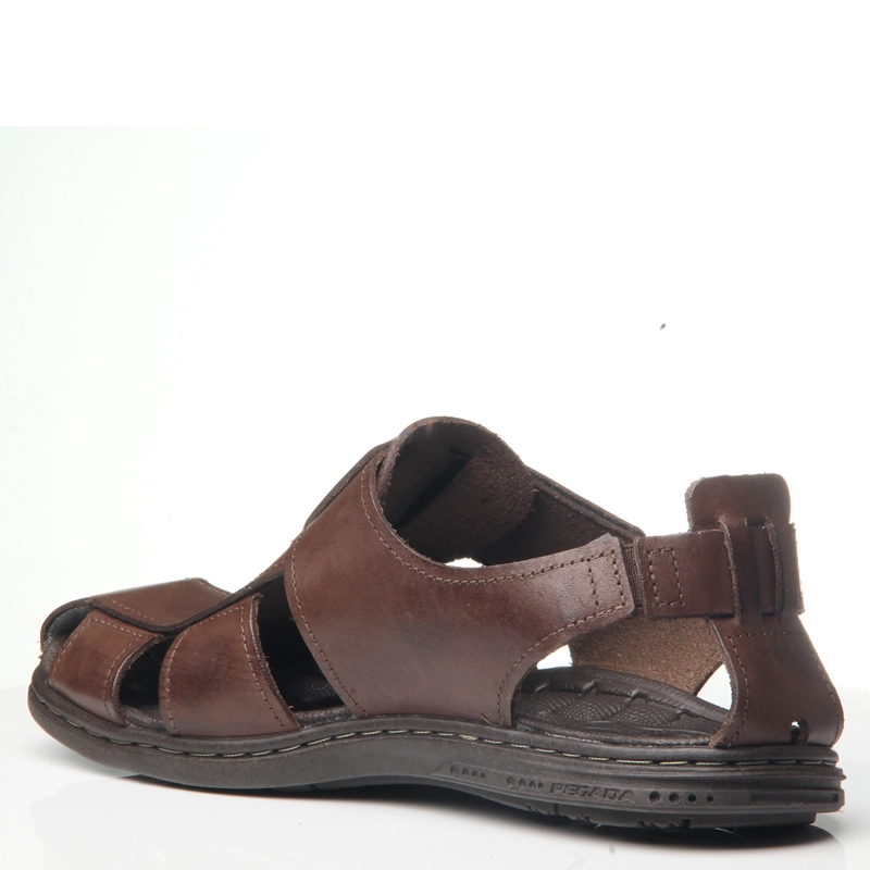 SANDALIAS HOMBRE PEGADA CAFÉ SS25PEG28 CUERO - 3