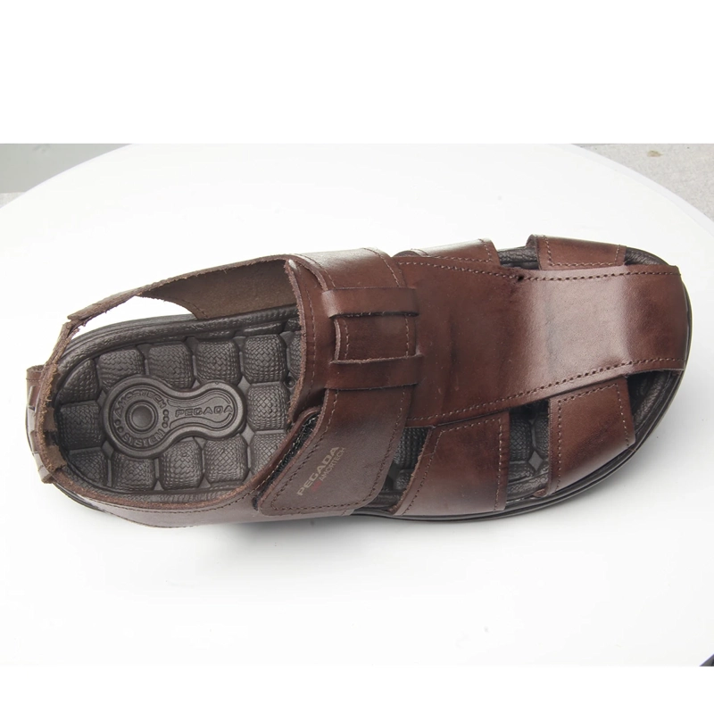 SANDALIAS HOMBRE PEGADA CAFÉ SS25PEG28 CUERO - 4